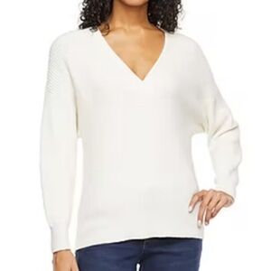 Worthington Ribbed V Neck Camel Heather Sweater Size XXL NWT